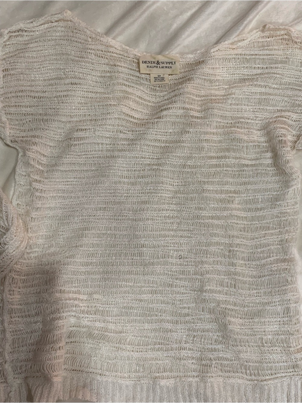 Denim & Supply Ralph Lauren Open-Knit Linen Sweater - Ivory